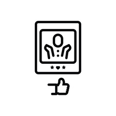 Black line icon for reaction