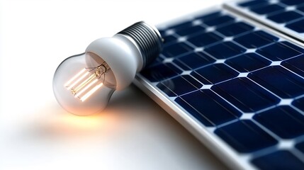 Illuminating the Future: A Light Bulb on Solar Panel