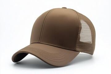 Fototapeta premium Front view of cap in mocha color, product placement concept 