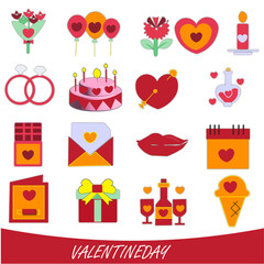 set of icons for valentines day