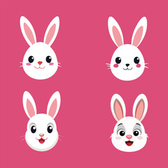 set of easter rabbits vector
