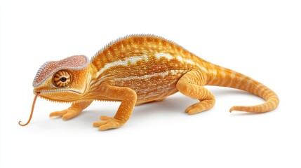 Obraz premium Chameleon movement in studio lizard behavior observation close-up view natural habitat exploration