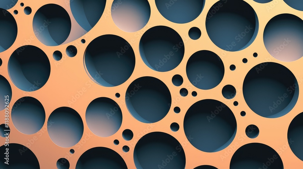 Poster abstract geometric pattern with circular forms on colorful background