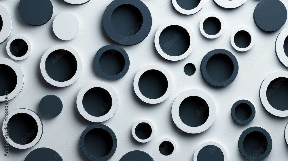 Poster abstract circular pattern with shadow and dimensional effect