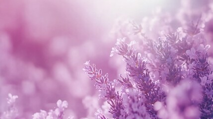 Obraz premium Close-up of lavender flowers in soft sunlight.