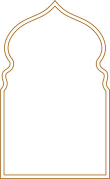 recommend clip art: Islamic border frame outline vector. Vintage frame decoration.