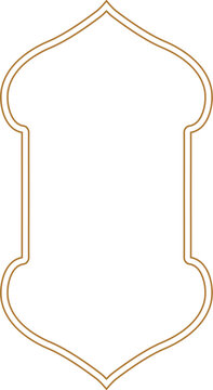 recommend clip art: Islamic border frame outline vector. Vintage frame decoration.