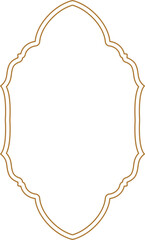 Islamic border frame outline vector. Vintage frame decoration.