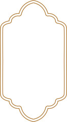 Islamic border frame outline vector. Vintage frame decoration.