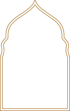 recommend clip art: Islamic border frame outline vector. Vintage frame decoration.