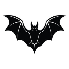 Silhouette of a Bat in Flight Vector