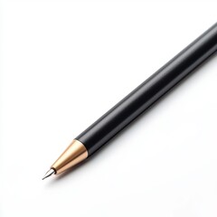 sleek black and gold pen with fine tip on white background