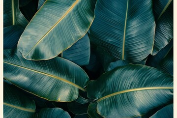 Lush green tropical leaves background.