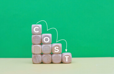 Decreasing costs and cost management concept. Lean, control, reduction, optimization of costs. The...
