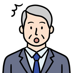 スーツ姿のシニア男性（驚く）