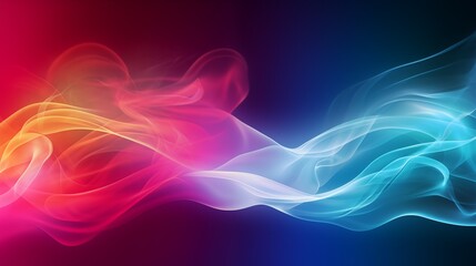 Fototapeta premium Colorful smoke or mist background blending, backlighting, light background with space on the right side of the frame,generative ai illustration