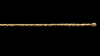 One guitar string on a simple, black backdrop.