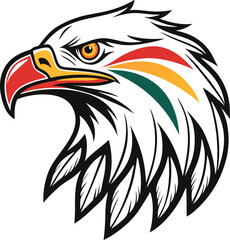 Obraz premium Eagle Head with Colorful Stripe