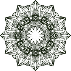 Beautiful flower art and mandala vector design