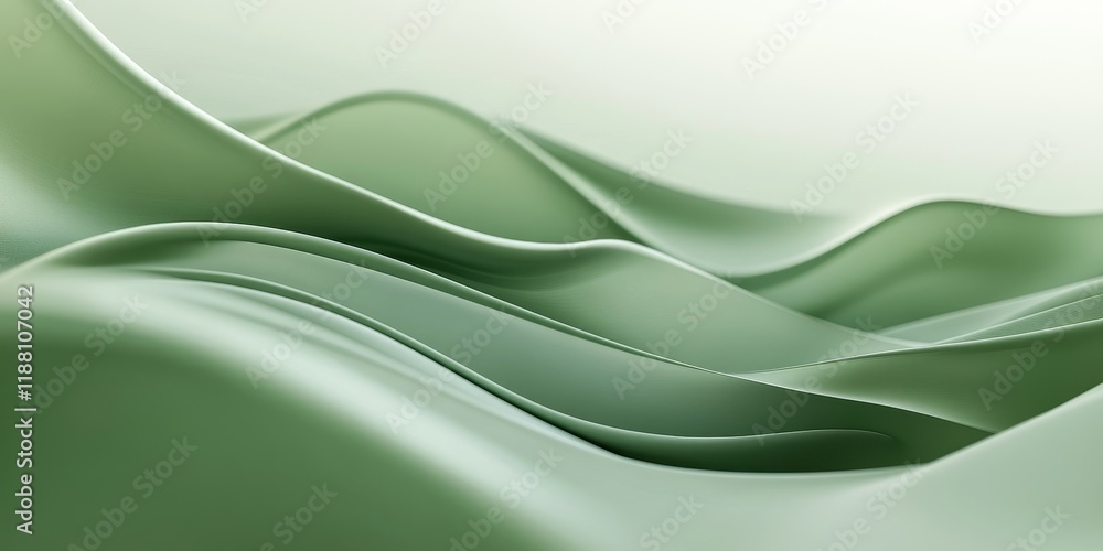 Poster a smooth and flowing abstract green backdrop features gentle curves and lines, contributing to a tra