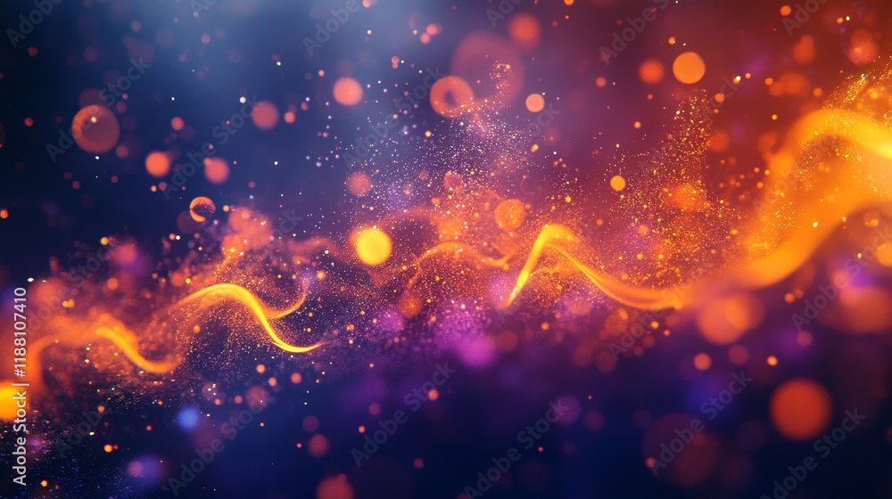 Poster incandescent background showcasing vibrant colors and glowing elements, creating a captivating ambia