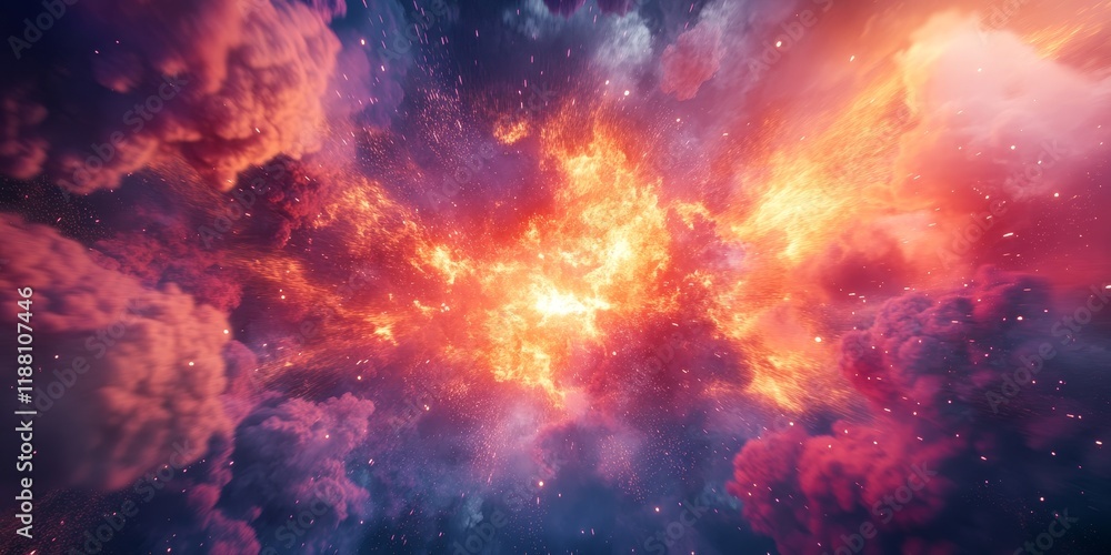 Poster abstract explosion background scene showcases dynamic and vibrant visuals that convey an energetic a