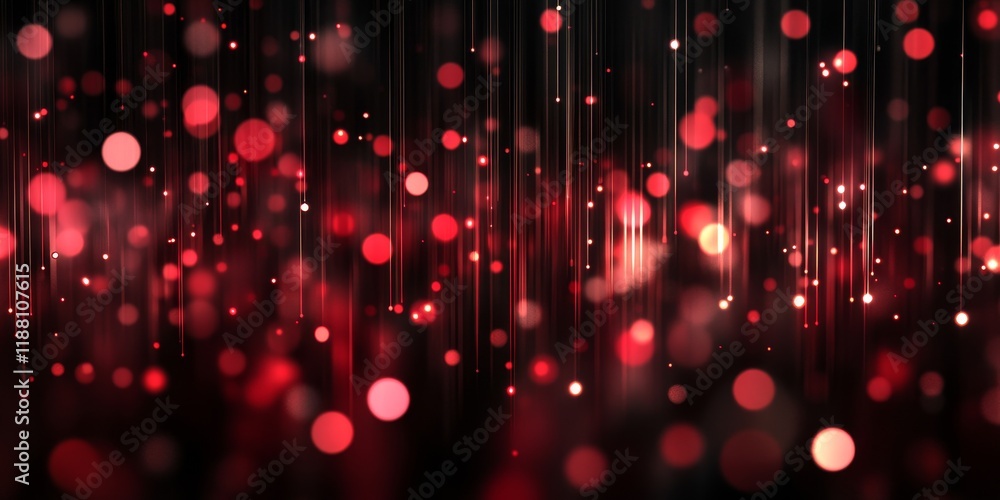 Poster bokeh background with red stripes reflecting light, ideal for christmas and new year decoration. thi