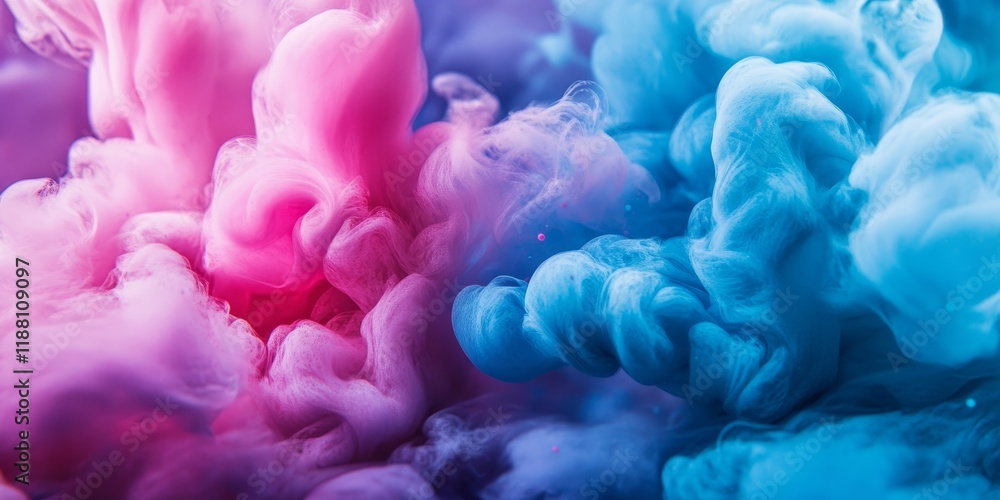 Aufkleber background of paint swirling in water. the dynamic puffs of paint in water create mesmerizing effect