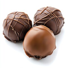 Obraz premium Rich Chocolate Truffle, isolated on the white background.
