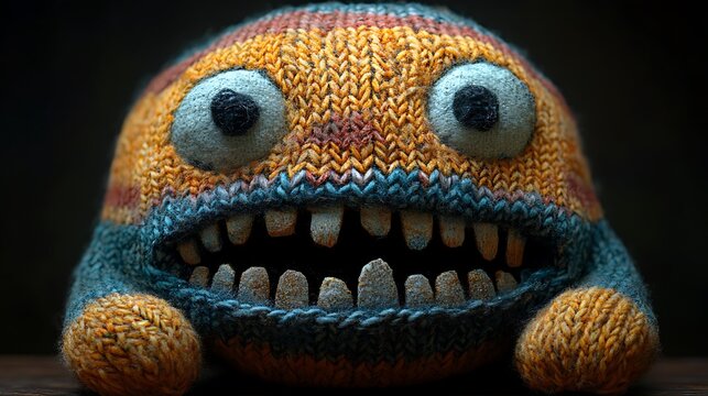 Whimsical Sock Creature Handmade Craft Plush Monster Unique Toy Art Project Photo