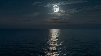 moon over sea