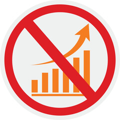 No grow up chart vector in yellow color No chart vector