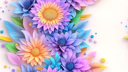 Obraz premium Seamless abstract beautiful purple and blue magical flowers, Colorful Abstract Floral Design in Purple and Blue Hues