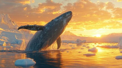 Fototapeta premium Digital art illustration of a whale