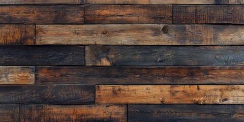 Naklejka premium Rustic old wood wall texture ideal for background use, showcasing the natural beauty and character of old wood. This old wood wall texture adds warmth and charm to any design project.