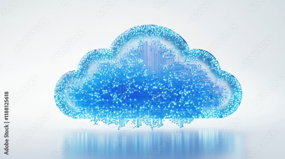 Poster abstract cloud computing digital data.