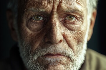 Young man old face life aging concept