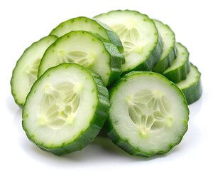 cucumber slices isolated on a white background