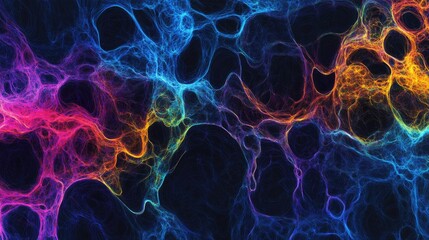 Obraz premium Abstract glowing patterns representing neural networks and AI in smart healthcare systems.