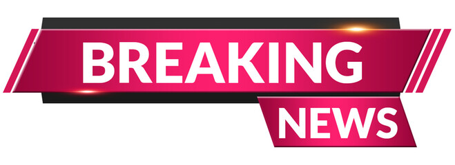 Red and Black Breaking News Label Banner title frame lower third