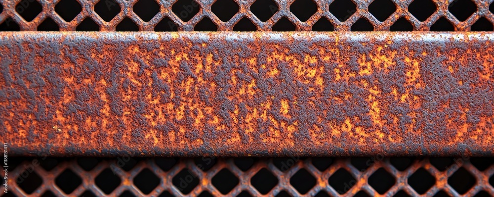Poster grunge texture background concept. rusty metal surface with a textured mesh background.