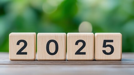 A wooden block with the number twenty-five on it