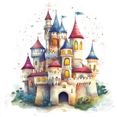 Whimsical Fairy Tale Castle Illustration