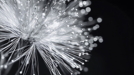 White fireworks sparks on a dark background