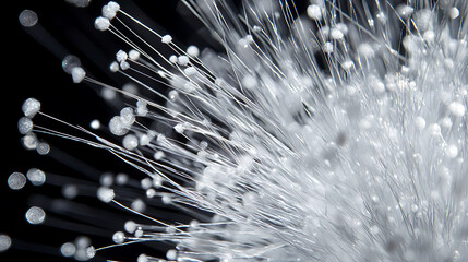 White fireworks sparks on a dark background