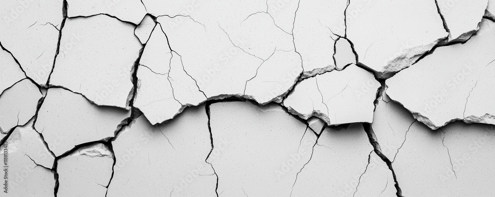Poster Grunge texture background concept. Cracked white surface with intricate patterns and textures.
