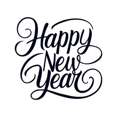 Happy New Year Beautiful Typography Calligraphy Vector Illustration Design