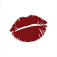 Red Lip Design for Kiss Day Vector Illustration