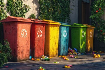 Colorful Recycle Bins
