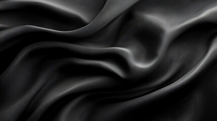 Fototapeta premium Dark fabric, elegant waves, smooth texture, background for design
